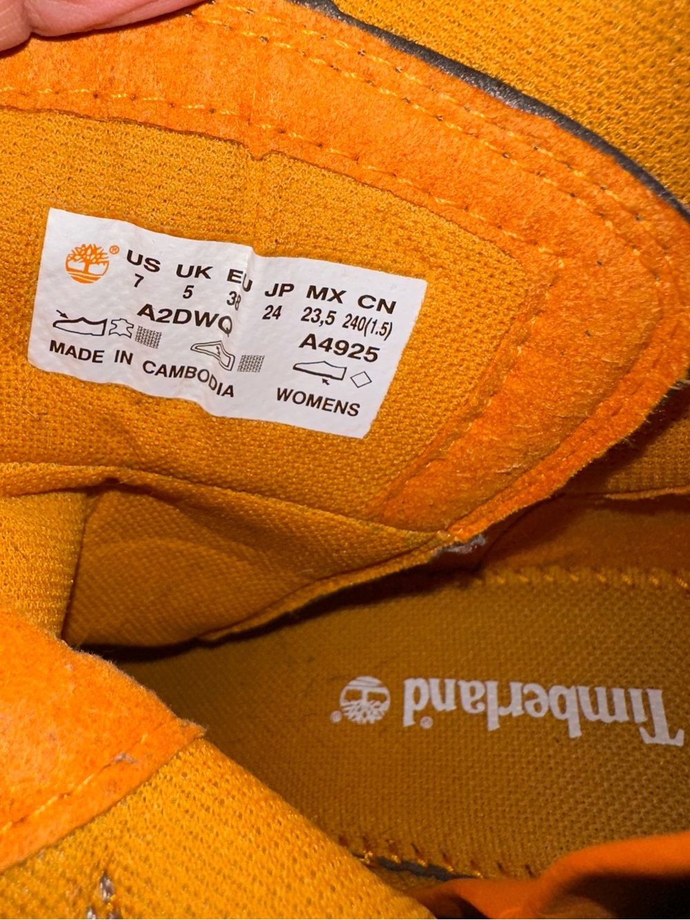 Timberland Women's Orange Canvas Low-Top Sneakers